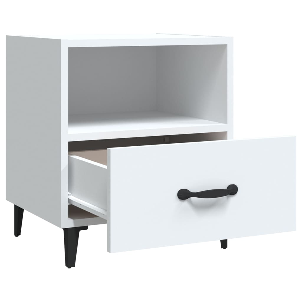 vidaXL Tables de chevet 2 pcs Blanc Bois d'ingénierie - Image 6