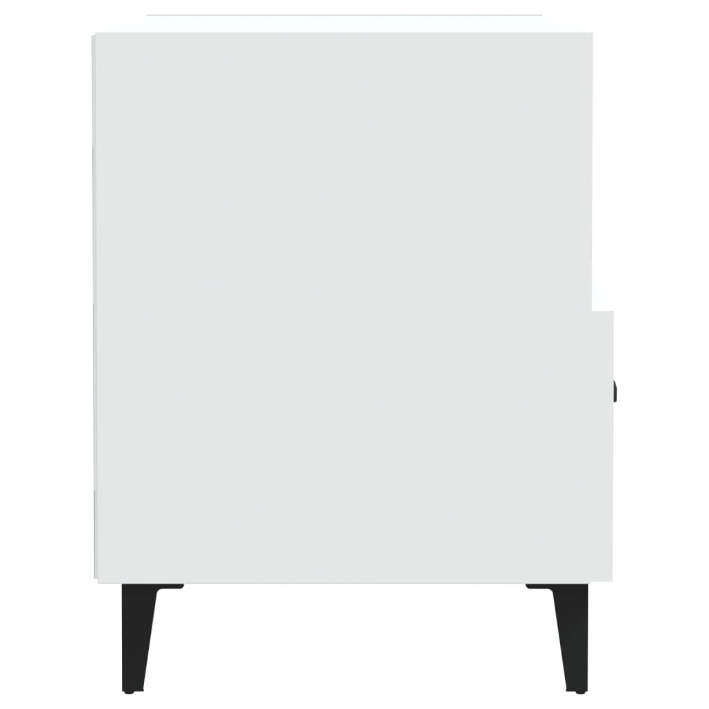 vidaXL Tables de chevet 2 pcs Blanc Bois d'ingénierie - Image 5