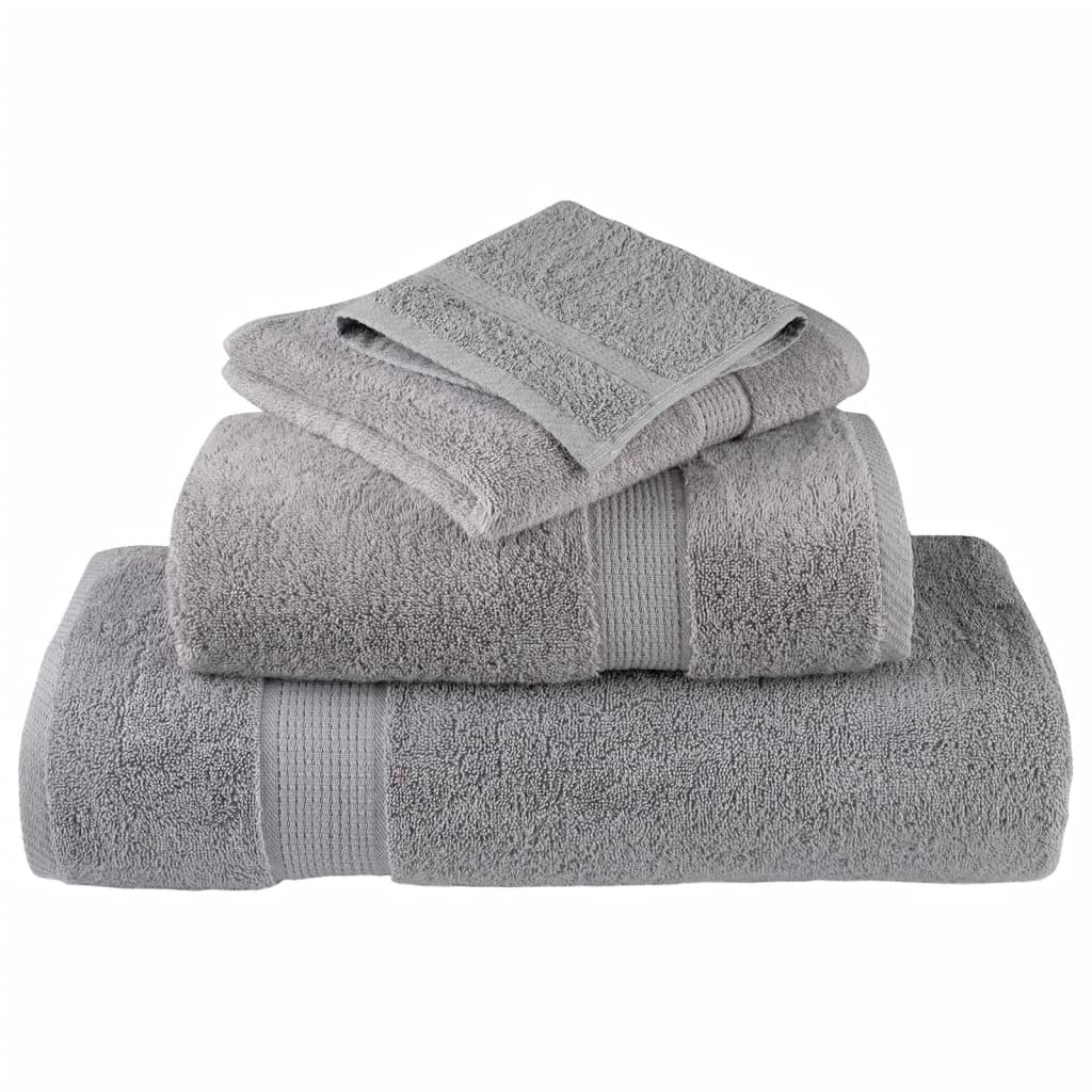 vidaXL Serviettes de bain de qualité supérieure SOLUND 4 pcs gris - Image 4