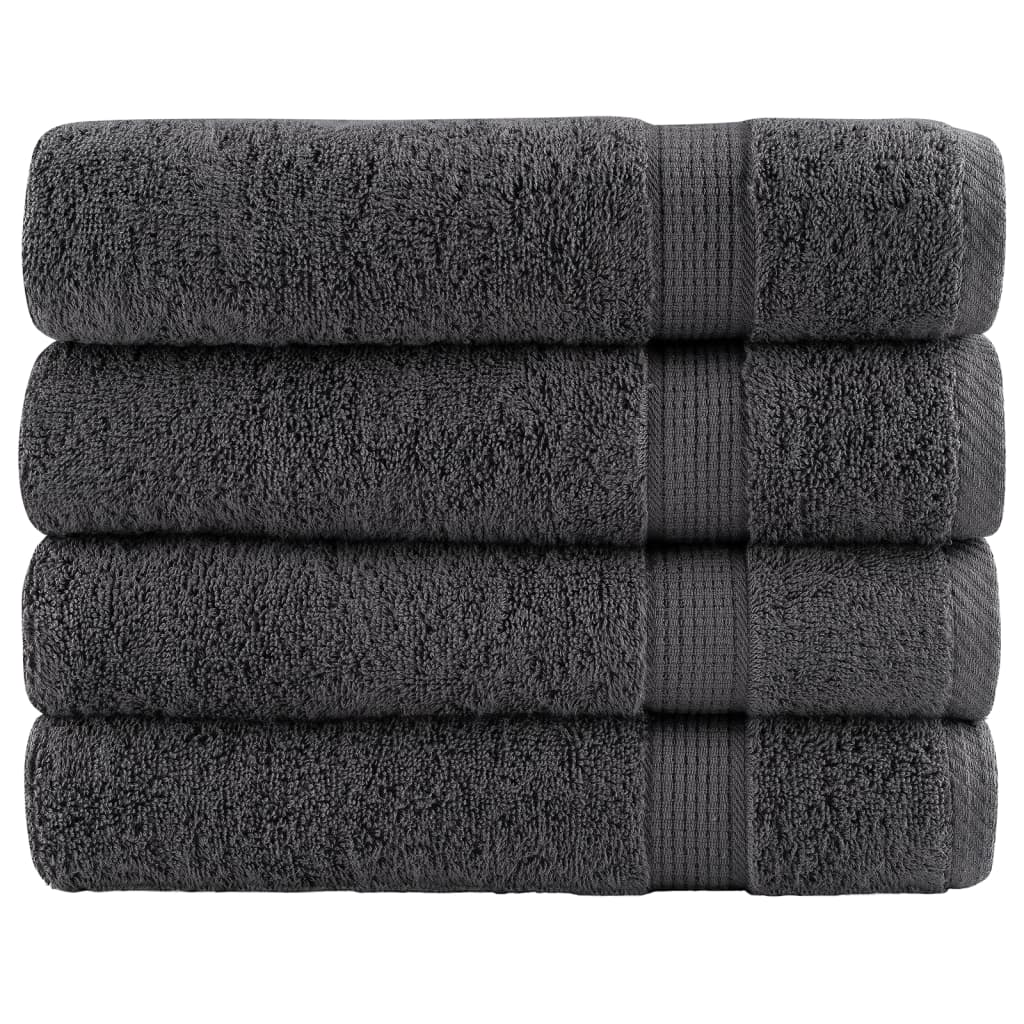 vidaXL Serviettes de douche de qualité sup. SOLUND 4 pcs anthracite