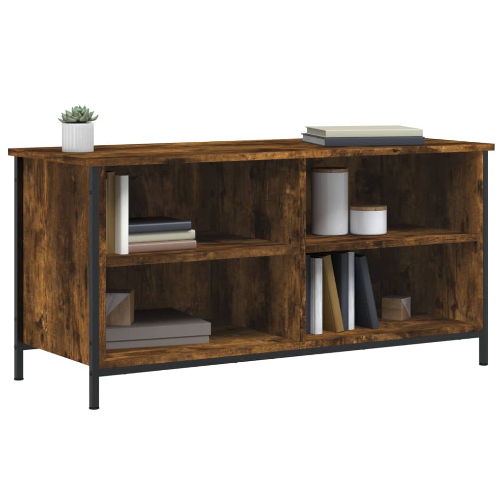 vidaXL Meuble TV Chêne fumé 100x40x50 cm Bois d'ingénierie - Image 3
