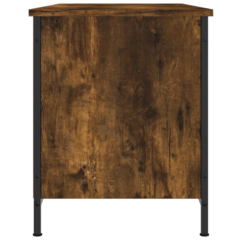vidaXL Meuble TV Chêne fumé 100x40x50 cm Bois d'ingénierie - Image 5