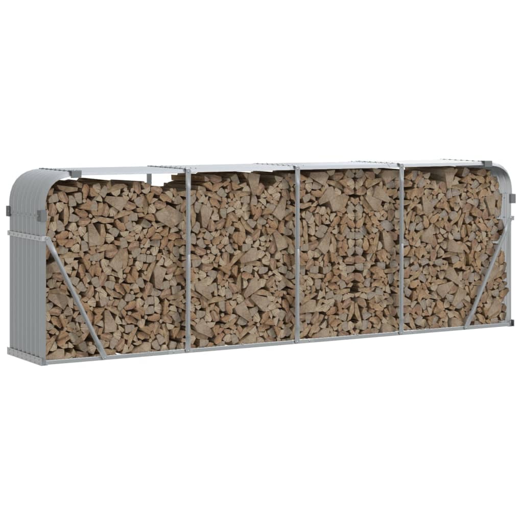 vidaXL Holzkorb Hellgrau 300 x 45 x 100 cm Verzinkter Stahl - Image 3