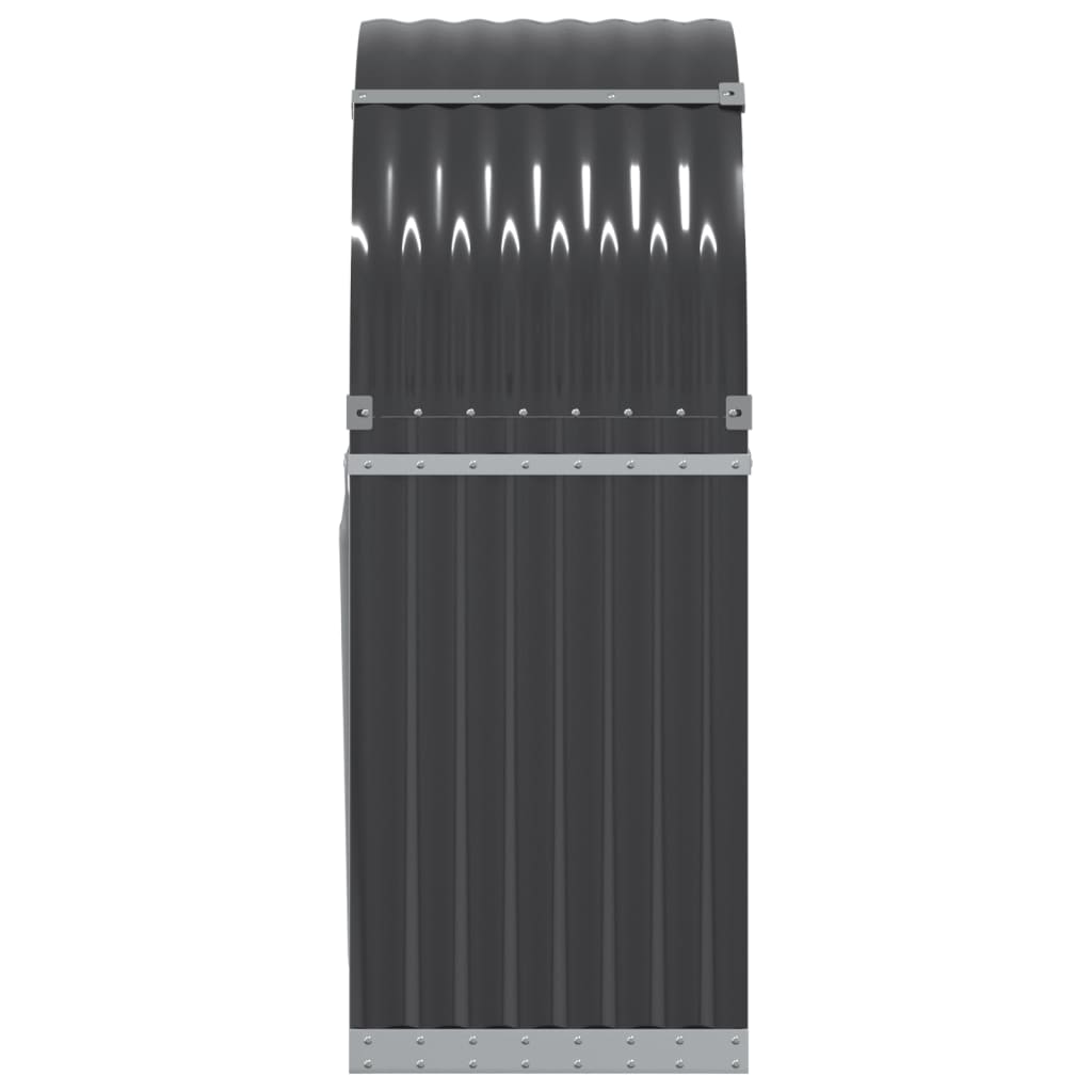 vidaXL Holzkorb Anthrazit 80x45x120 cm Verzinkter Stahl - Image 5