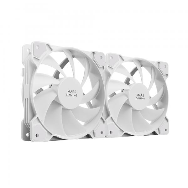 Ventola da Case Mars Gaming MFPROX2W Bianco 2 Unità Ø 12 cm