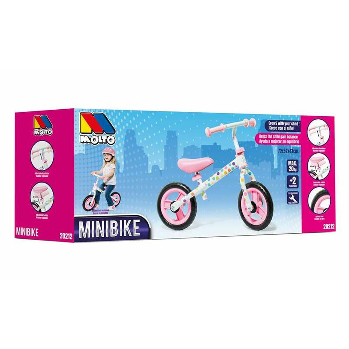 Bicicletta per Bambini Moltó Rosa Senza pedali - Image 4