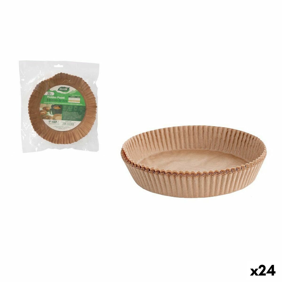 Carta per friggitrice ad aria Algon 20 cm Friggitrice senza Olio (24 Unità)