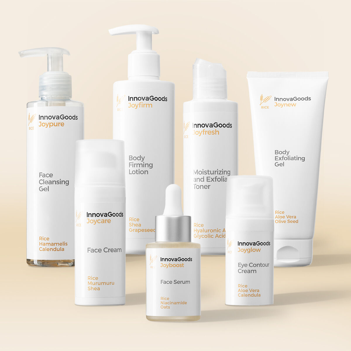 Kit Routine Viso e Corpo Rice InnovaGoods