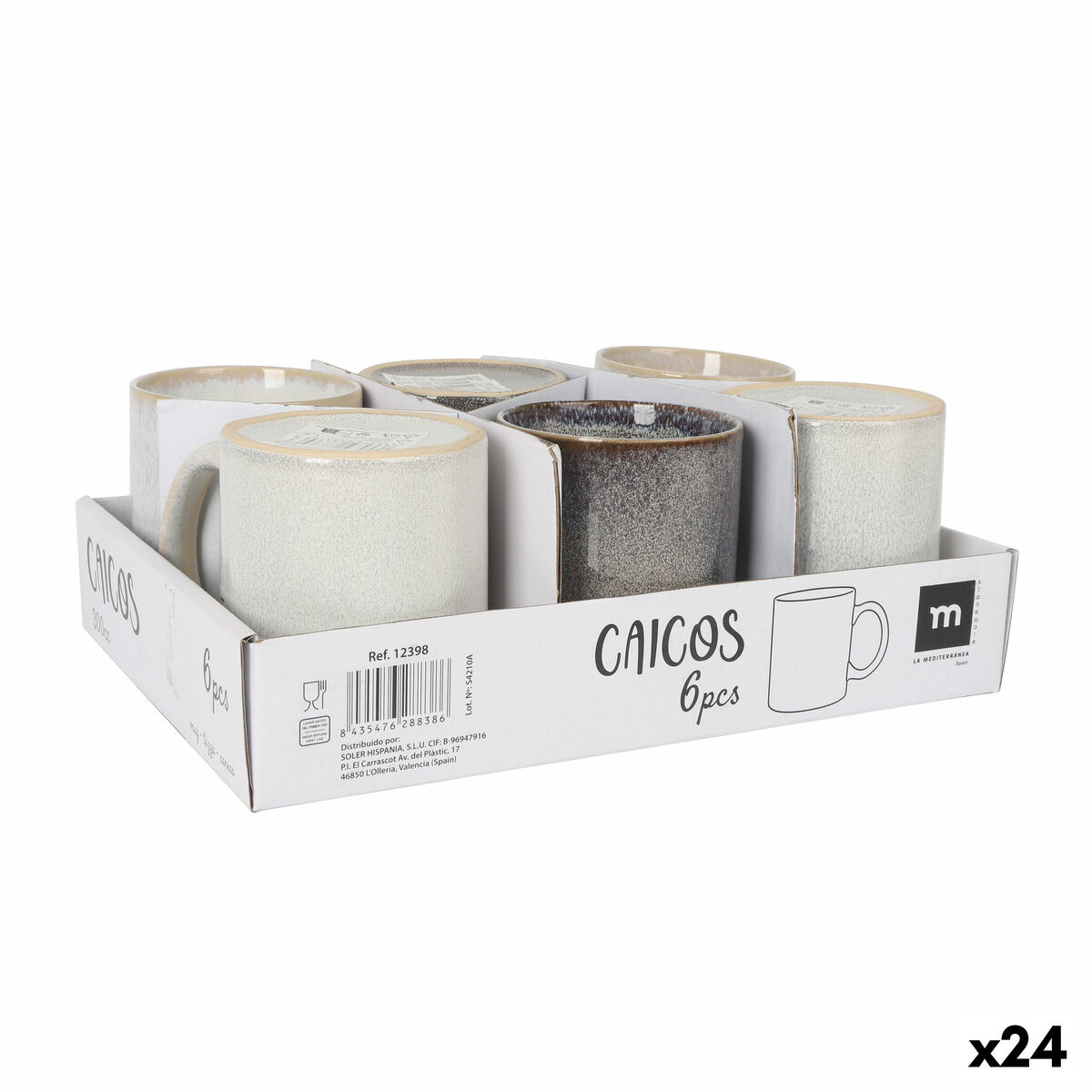 Tazza Mug La Mediterránea Caicos Rettangolare 300 ml (24 Unità)