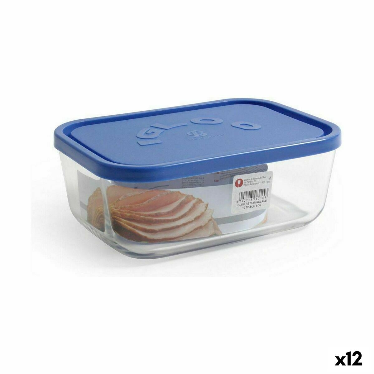 Porta pranzo Borgonovo Igloo Azzurro Rettangolare 1,3 L (12 Unità)