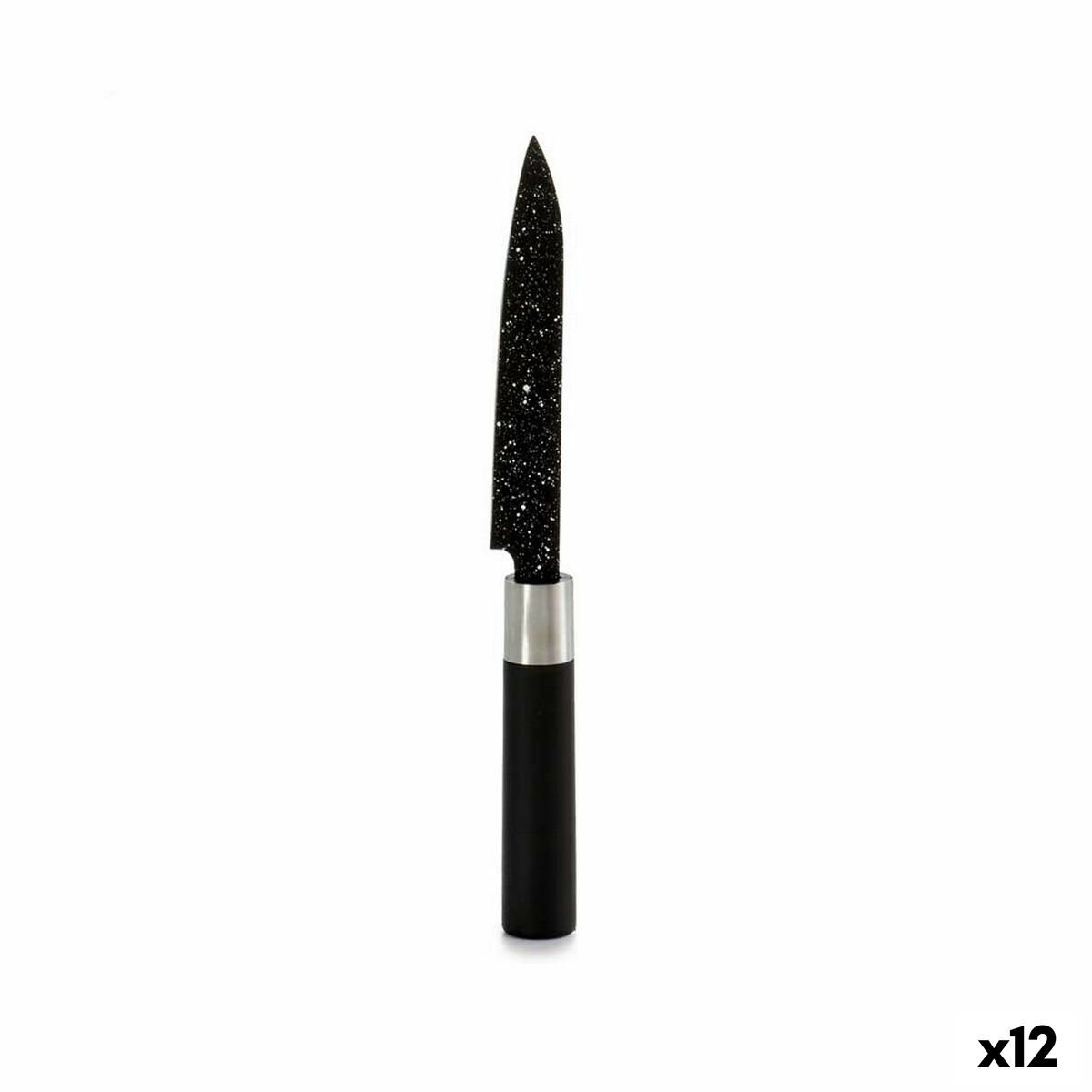 Coltello da Cucina Kinvara Nero Acciaio inossidabile Plastica 2,5 x 24 x 2,5 cm Marmo (12 Unità)