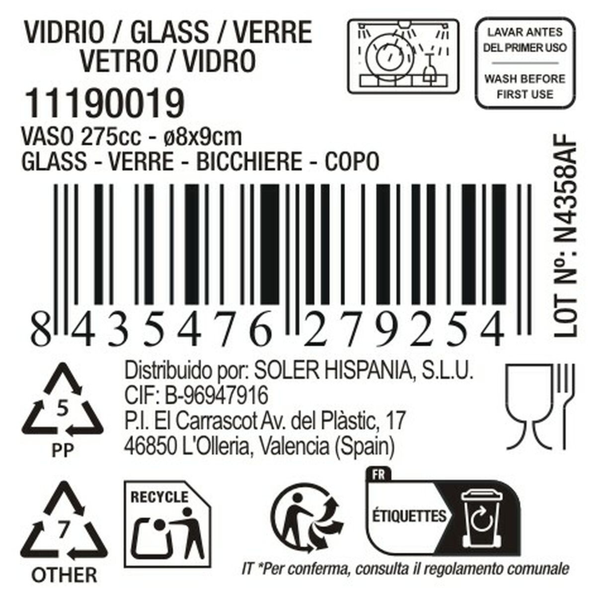 Bicchiere La Mediterránea Largie 275 ml (48 Unità) - Image 3