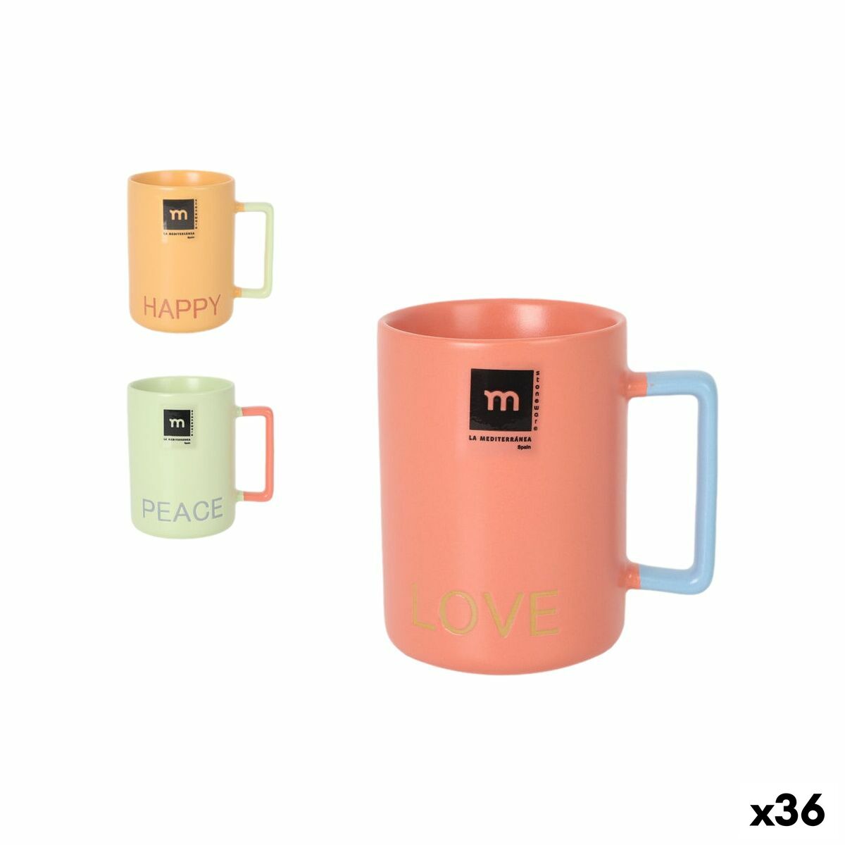 Tazza La Mediterránea Love&peace 340 ml (36 Unità)