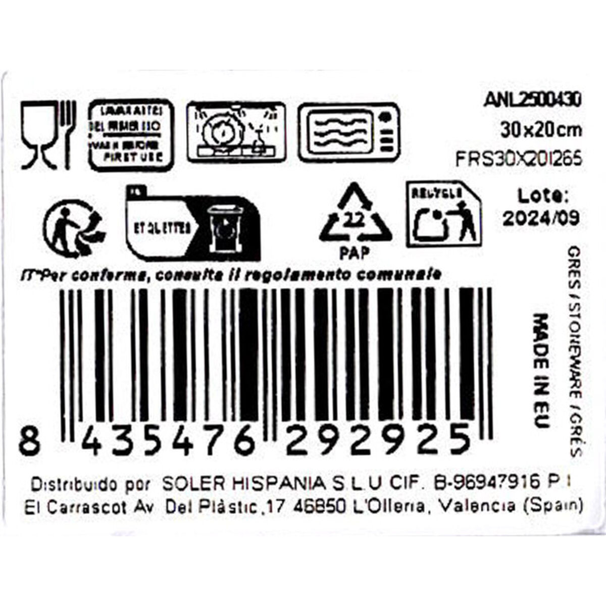 Teglia da Cucina La Mediterránea Anllo Rettangolare 30 x 20 x 2,5 cm (6 Unità) - Image 3
