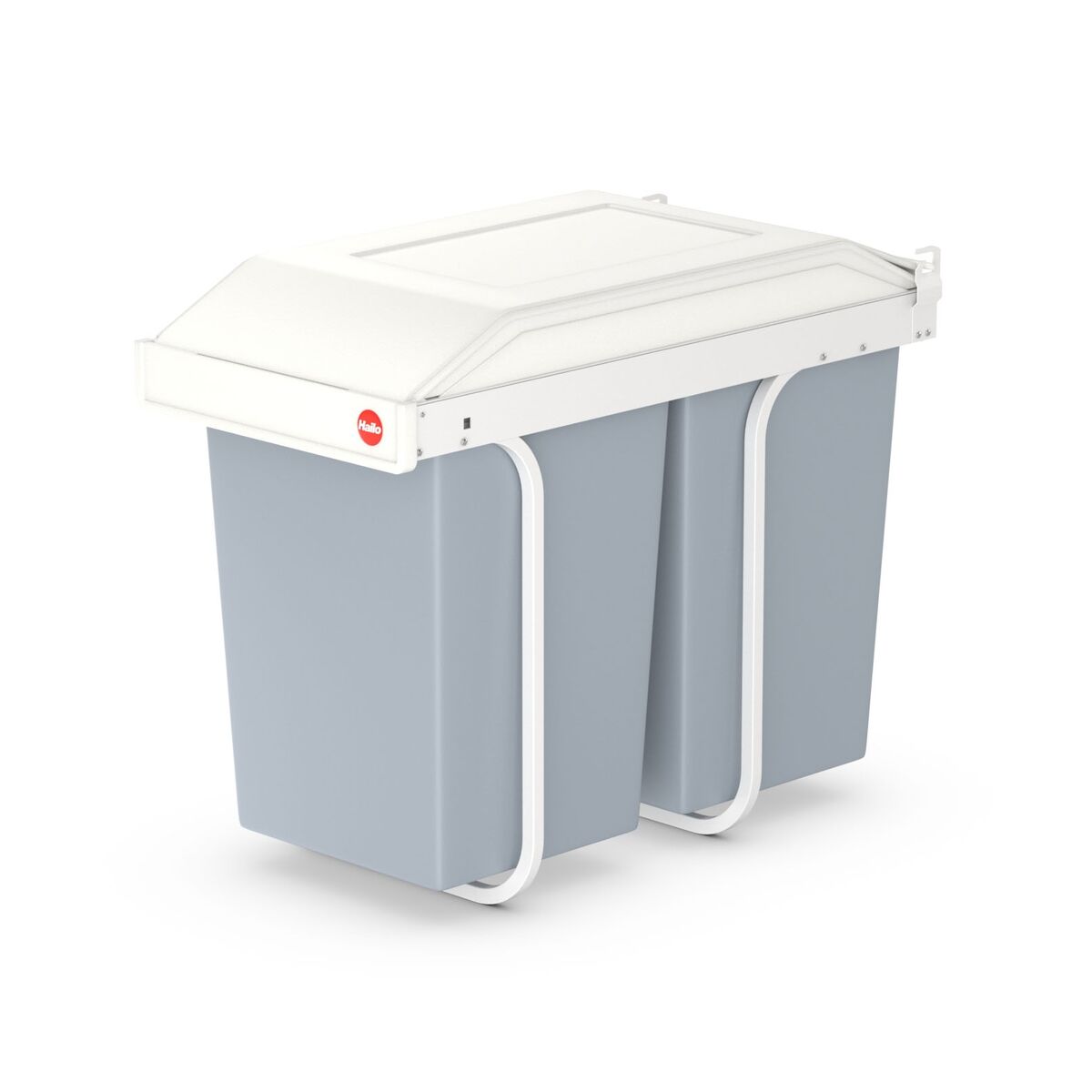 Secchio della spazzatura Hailo Multi-Box duo L Bianco Grigio Crema Acciaio Plastica 2 cassetti 14 L Integrabile/Da incasso (2 Un - Image 3