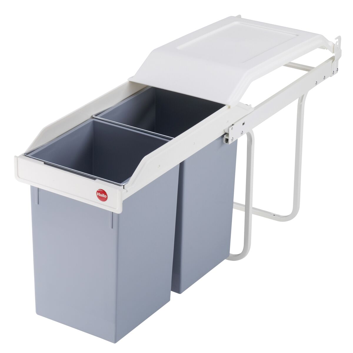 Secchio della spazzatura Hailo Multi-Box duo L Bianco Grigio Crema Acciaio Plastica 2 cassetti 14 L Integrabile/Da incasso (2 Un - Image 4