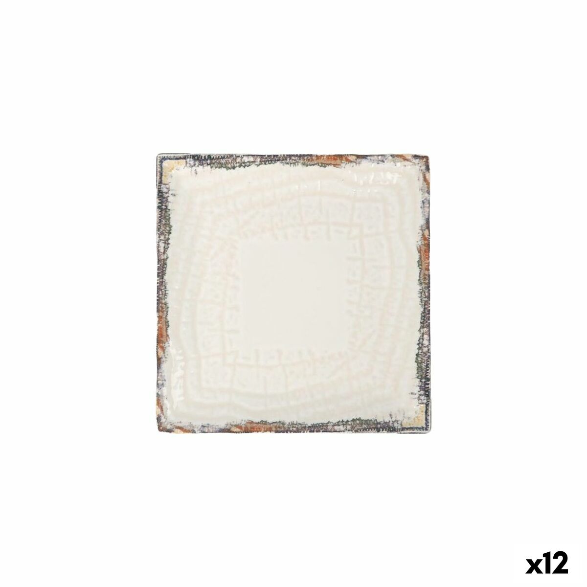 Piatto da Dolce La Mediterránea Albus 18 x 18 x 2 cm (12 Unità)