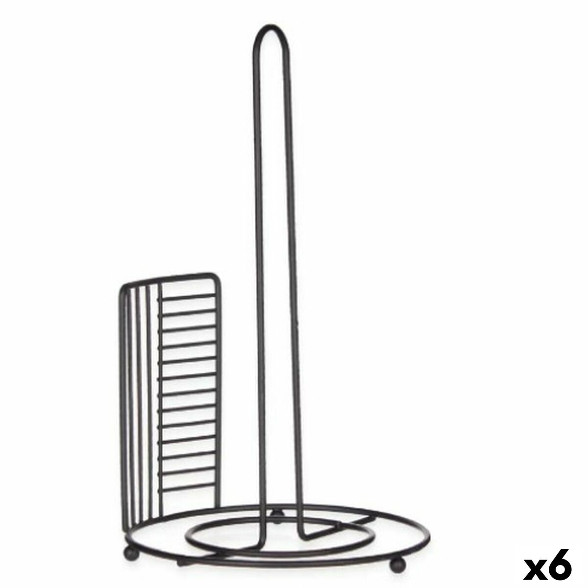 Portarotolo di Carta da Cucina Kinvara Nero Metallo 18,5 x 31,5 x 18,5 cm 18,5 x 32,4 x 18,5 cm (6 Unità)