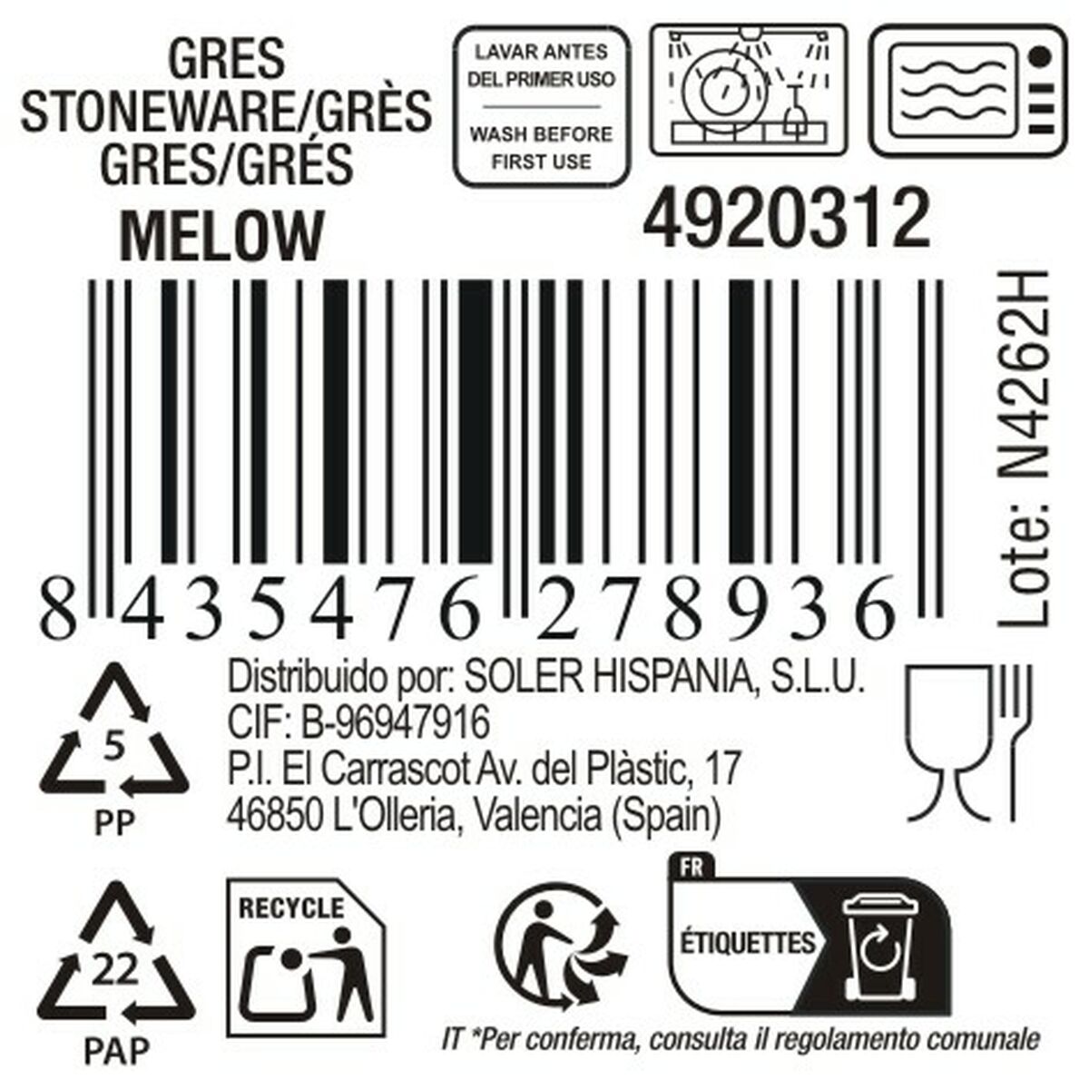 Tazza Mug La Mediterránea Melow 330 ml (36 Unità) - Image 4