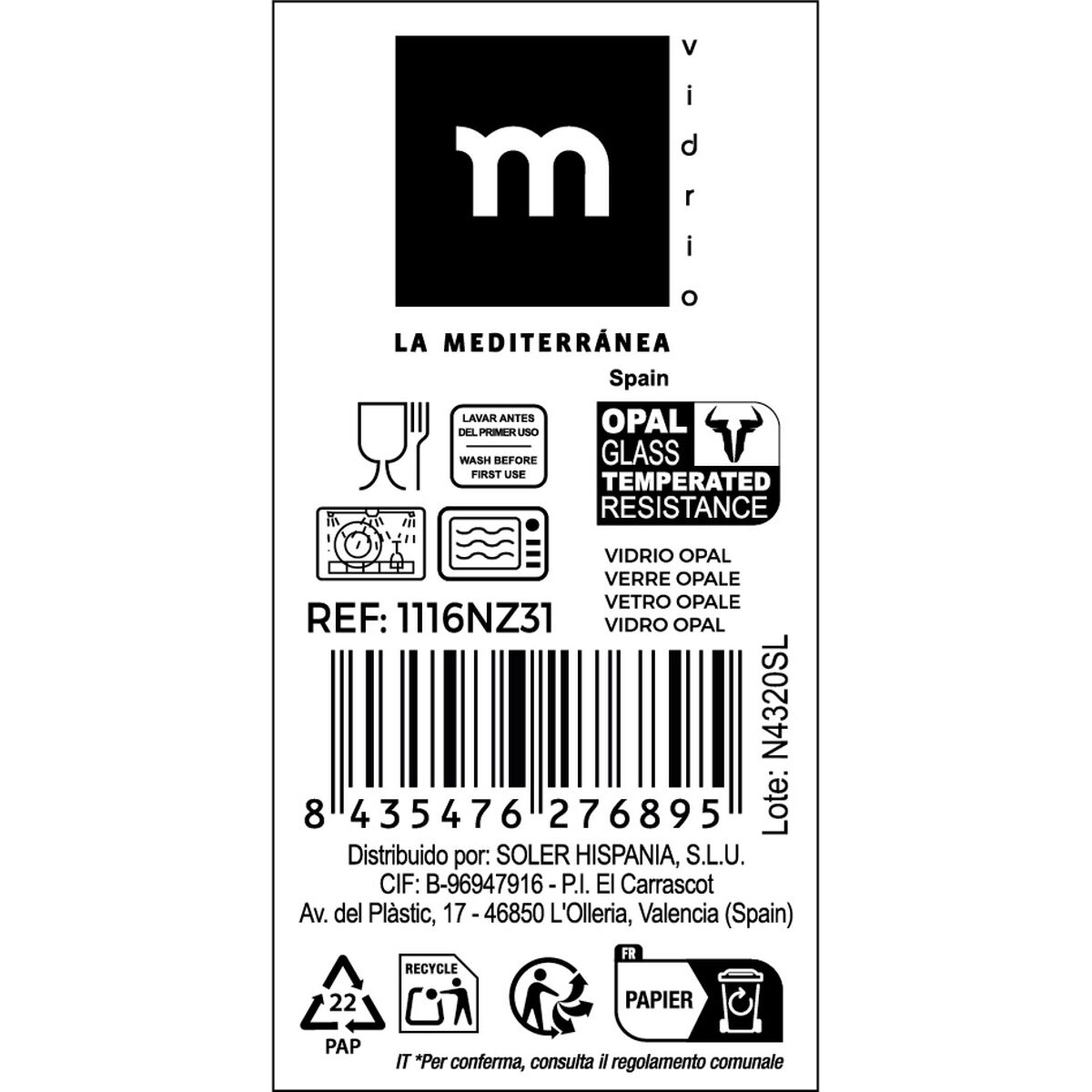 Ciotola per Aperitivi La Mediterránea Everett 14,5 x 14,5 x 6 cm (48 Unità) - Image 3