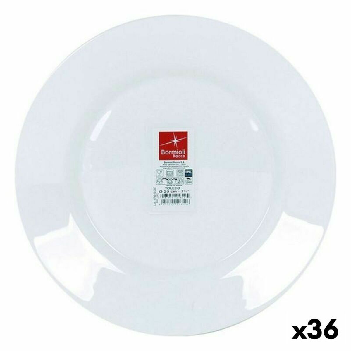 Piatto da Dolce Bormioli Toledo Ø 20 x 1,8 cm (36 Unità)