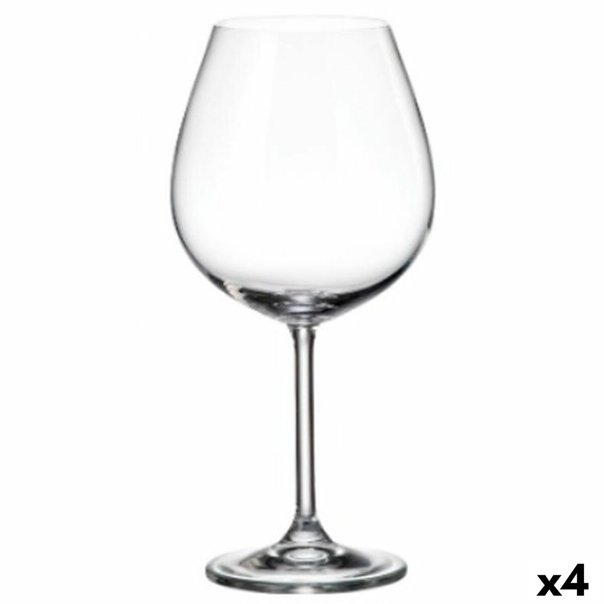 Set di calici da vino Bohemia Crystal Clara 650 ml 6 Pezzi (6 Unità) (4 Unità)
