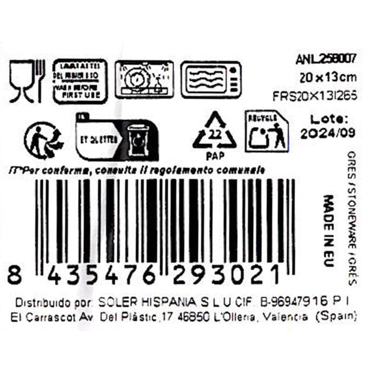 Teglia da Cucina La Mediterránea Anllo Rettangolare 20 x 13 x 2 cm (24 Unità) - Image 4