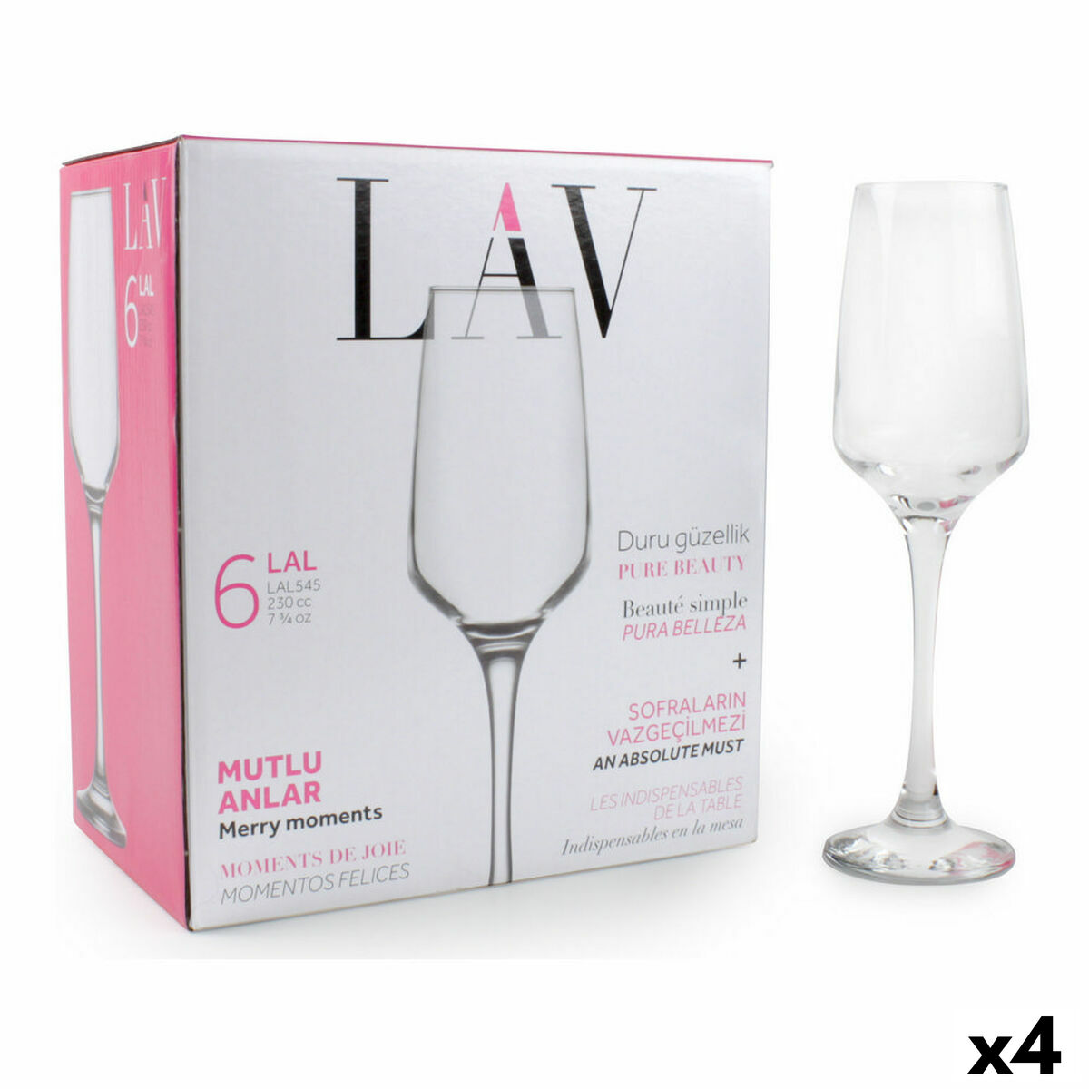 Calice da champagne LAV Lal 6 Pezzi (4 Unità)