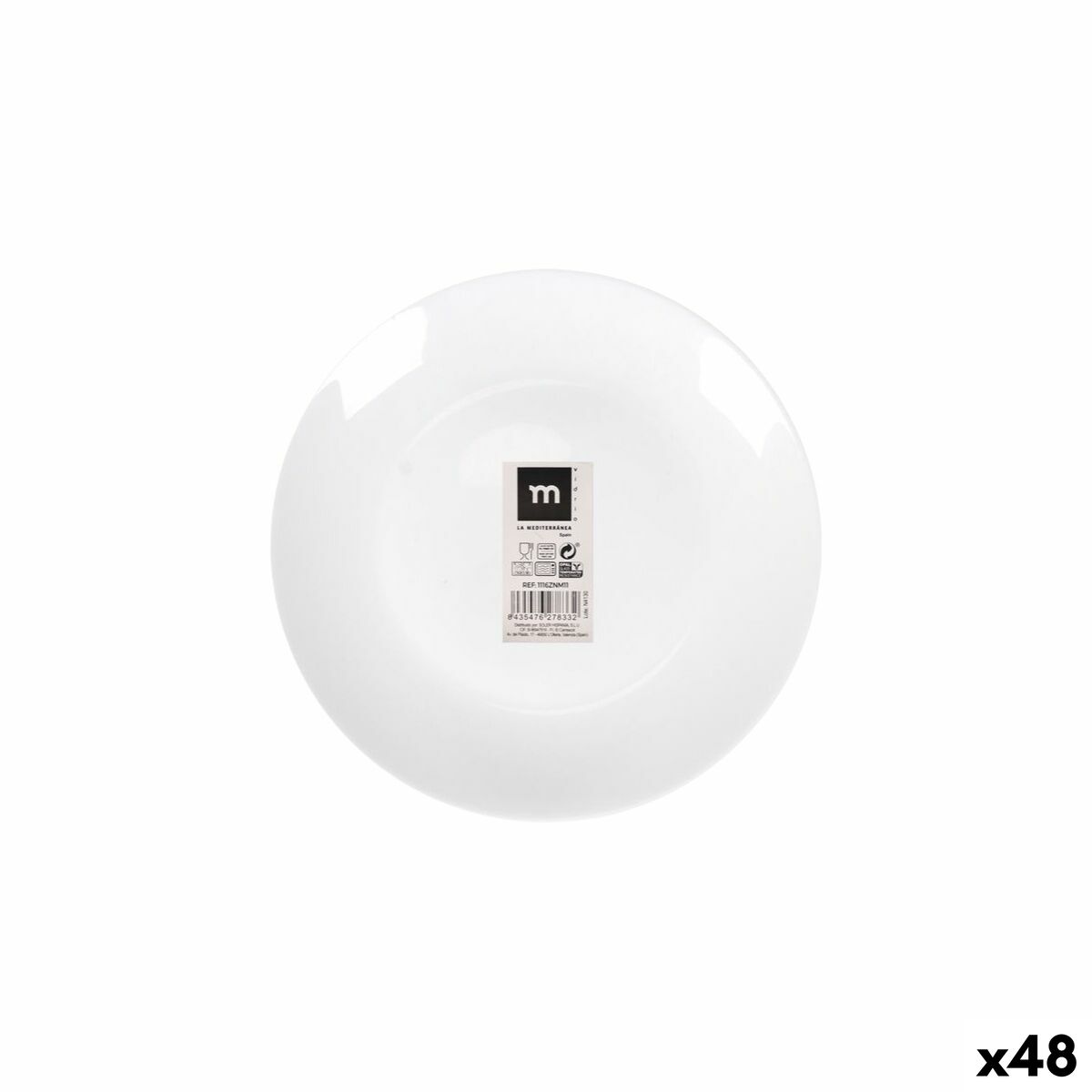 Piatto da Dolce La Mediterránea Coup basic ø 18 x 2,5 cm (48 Unità)