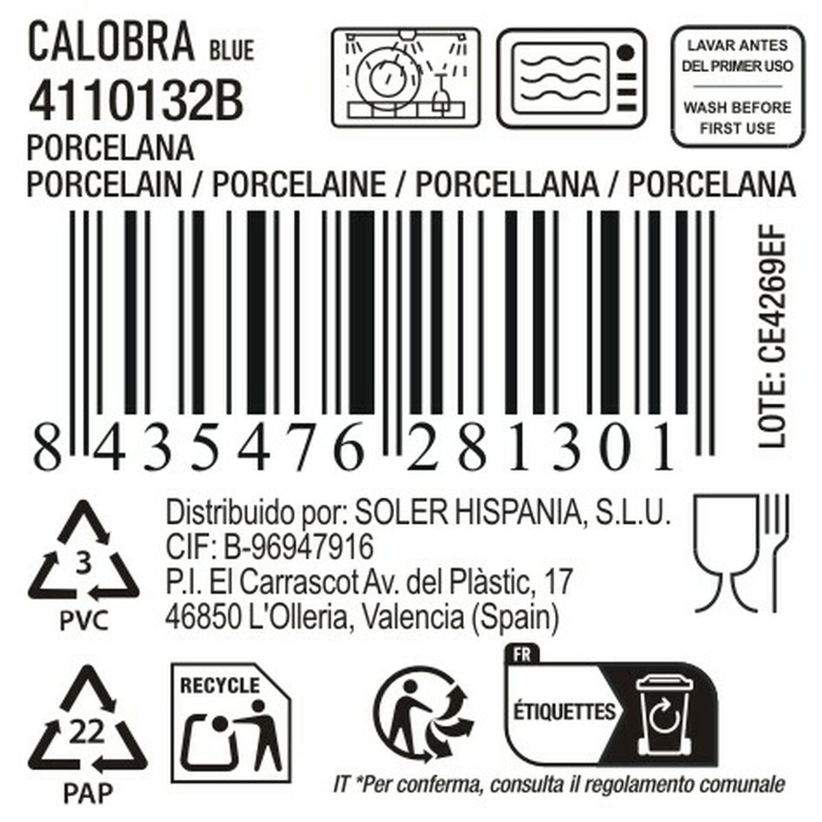 Tazza Mug La Mediterránea Calobra Azzurro 100 ml (36 Unità) - Image 3