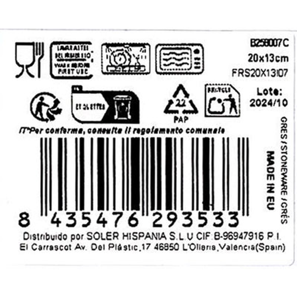 Teglia da Cucina La Mediterránea Blur Rettangolare 20 x 13 x 2 cm (24 Unità) - Image 4