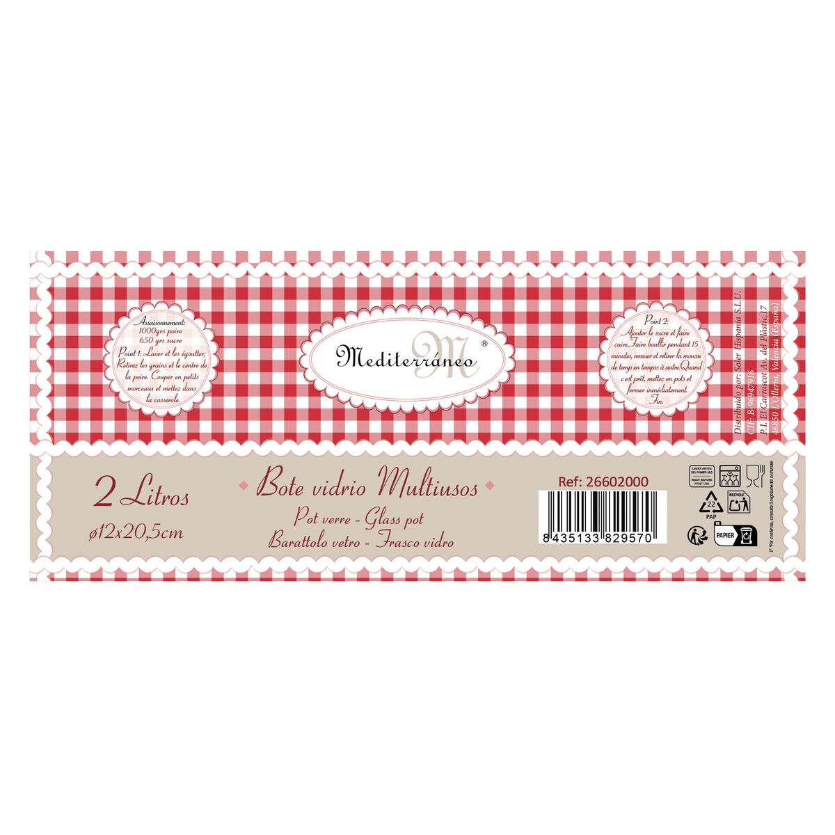 Barattolo Mediterraneo cogx1094 Vetro 2L (6 Unità) (2000 cc) - Image 3