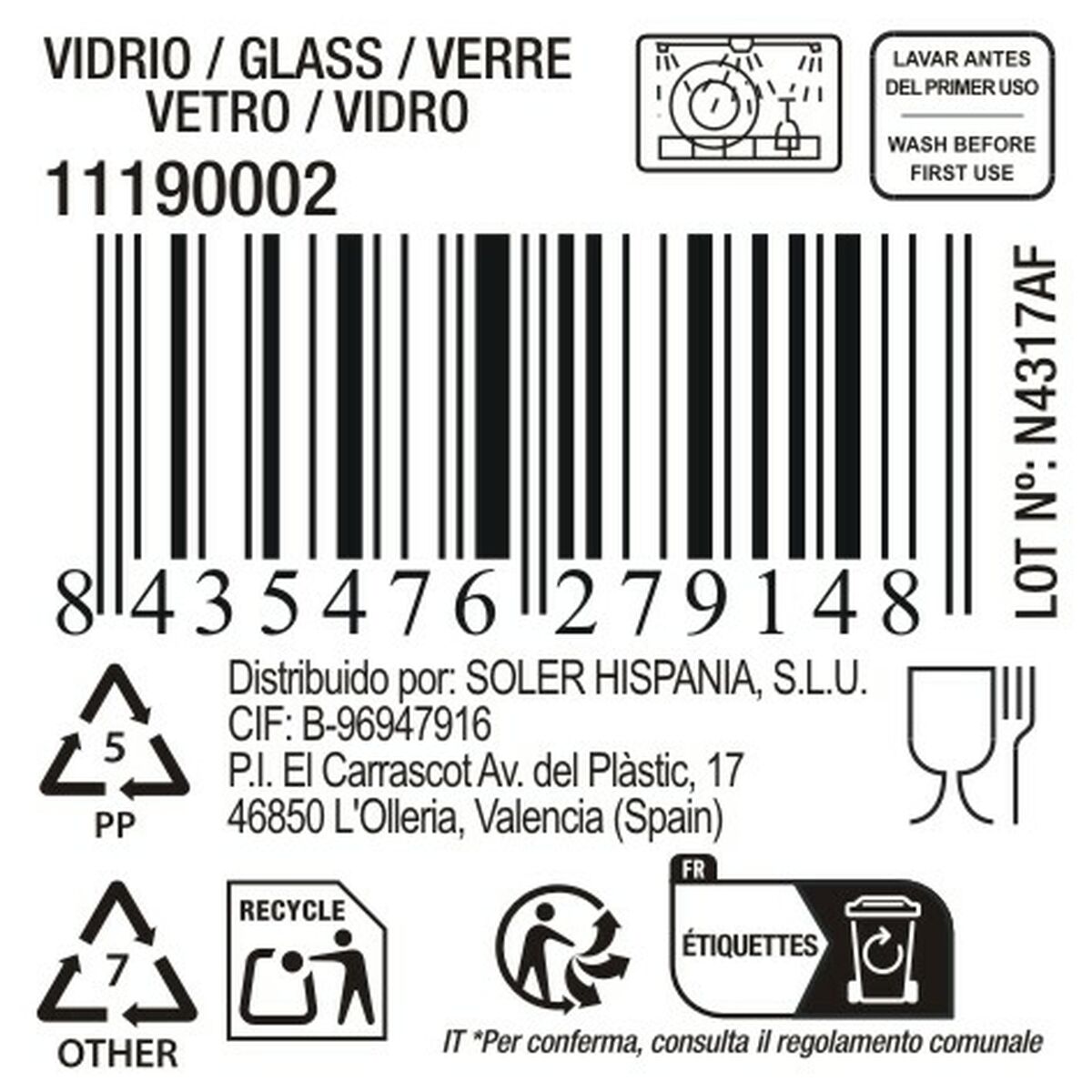 Bicchiere La Mediterránea Nalon 400 ml (48 Unità) - Image 3