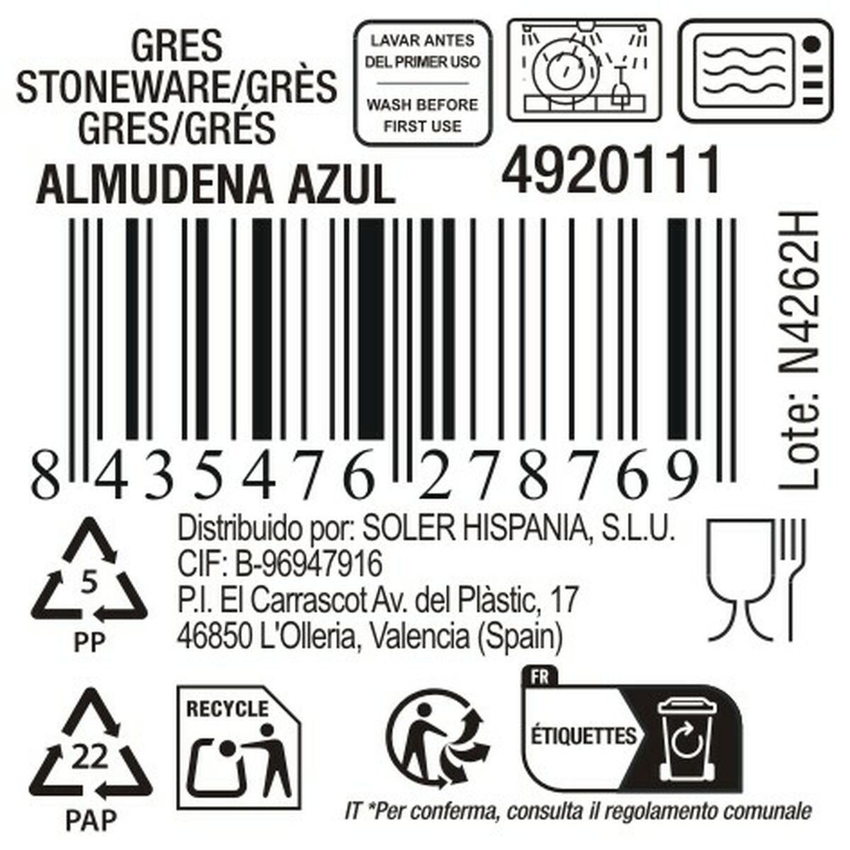 Tazza Mug La Mediterránea Almudena Azzurro 200 ml (36 Unità) - Image 3