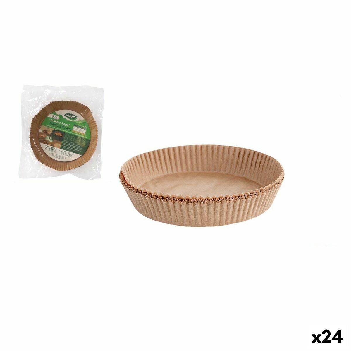Carta per friggitrice ad aria Algon 24 cm Friggitrice senza Olio (24 Unità)