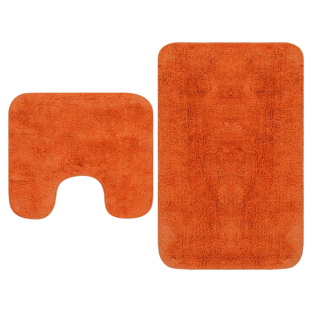 vidaXL Tapis de salle de bain 2 pcs Tissu Orange