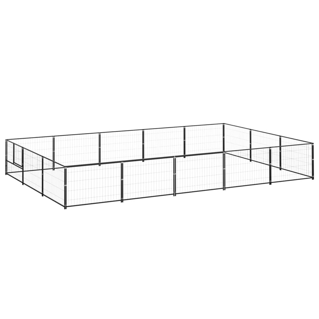 vidaXL Hundezwinger Schwarz 15 m² Stahl