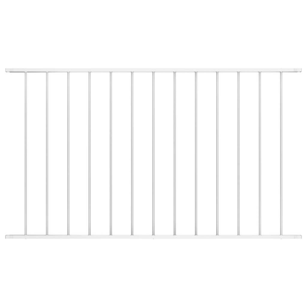 vidaXL Zaunelement Pulverbeschichteter Stahl 1,63x1 m Weiß