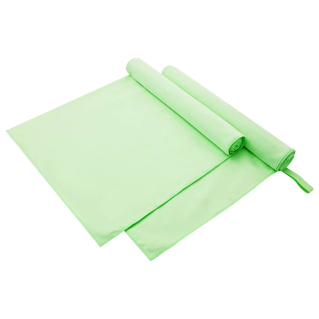 vidaXL Serviettes de sport 2 pcs Vert 180 x 90 cm