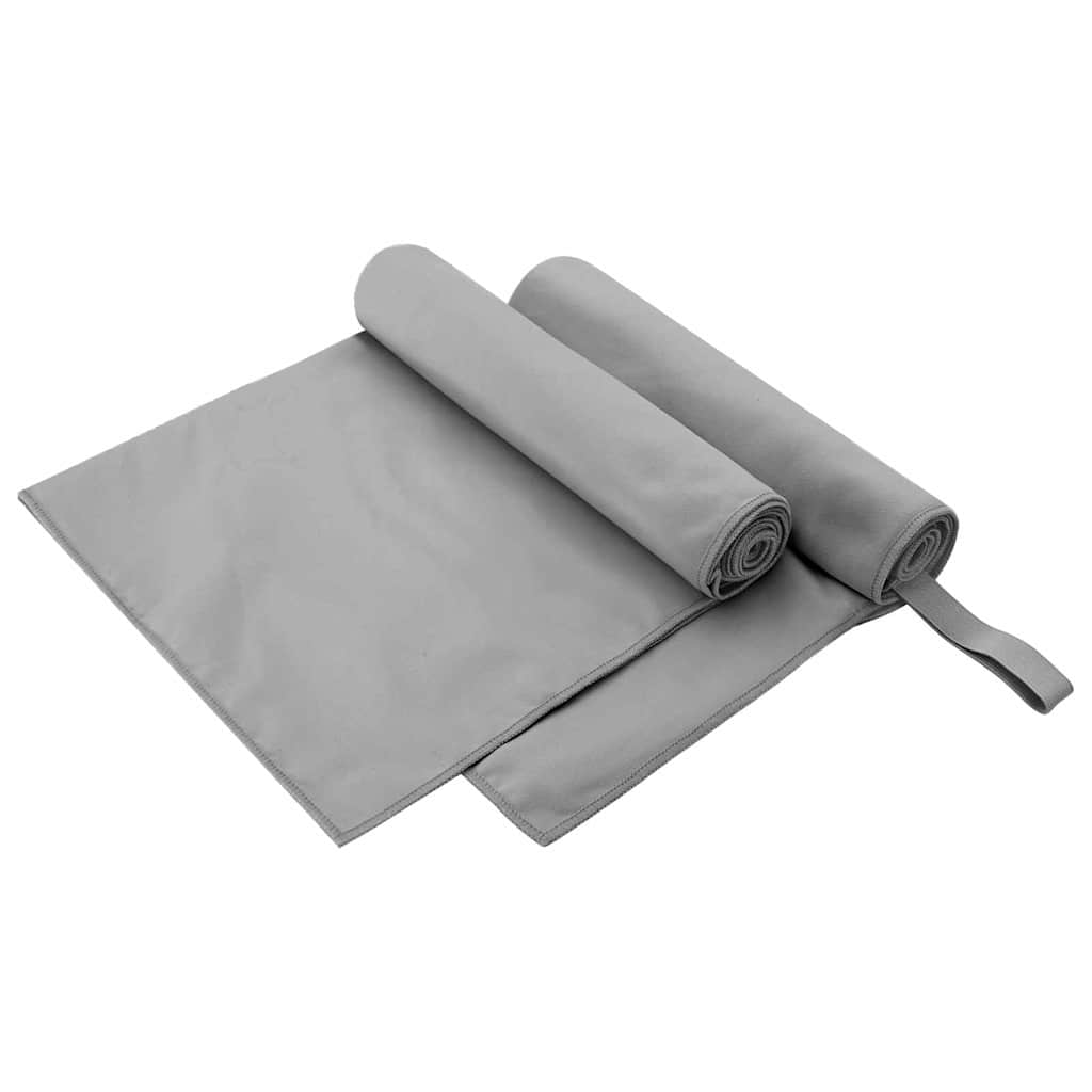 vidaXL Serviettes de sport 2 pcs Gris foncé 100 x 50 cm