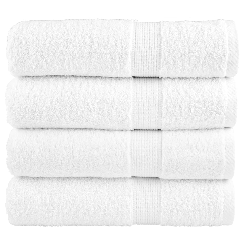 vidaXL Serviettes de douche de qualité supérieure SOLUND 4 pcs blanc