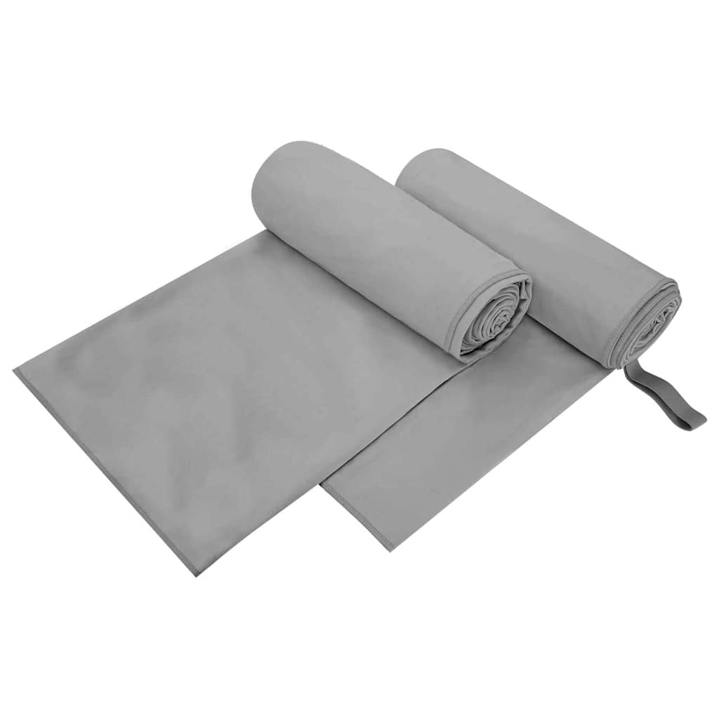 vidaXL Serviettes de sport 2 pcs Gris foncé 200 x 100 cm