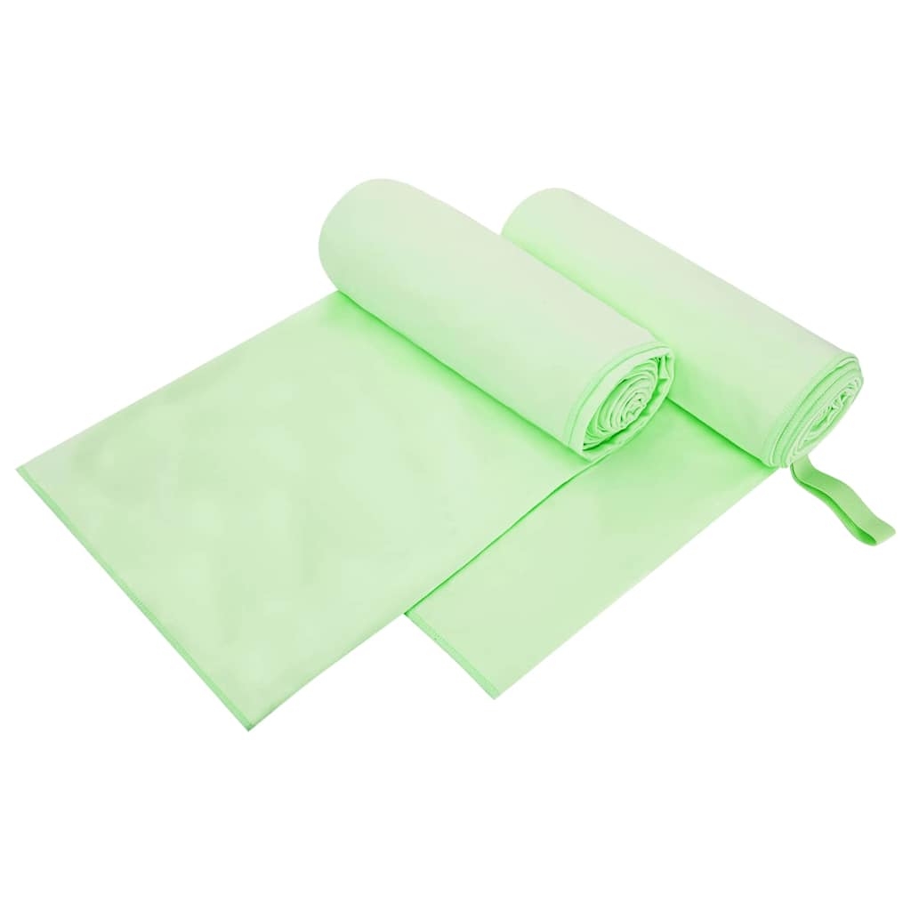 vidaXL Serviettes de sport 2 pcs Vert 200 x 100 cm