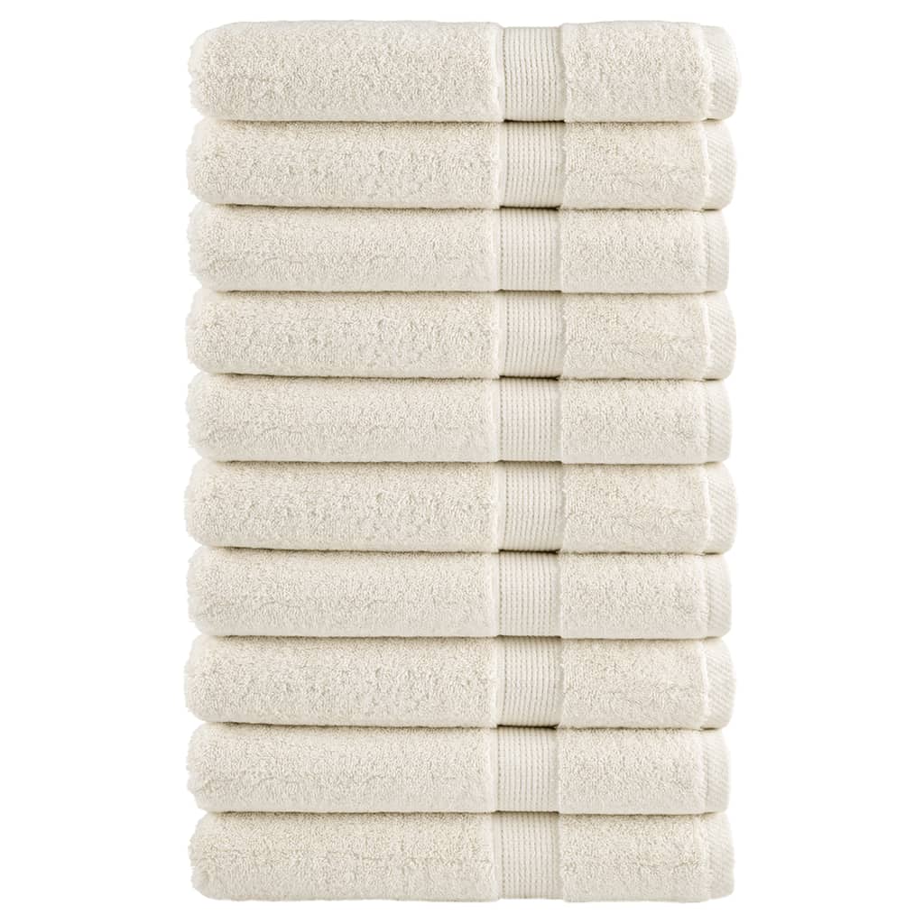 vidaXL Serviettes de sauna de qualité supérieure SOLUND 10 pcs crème