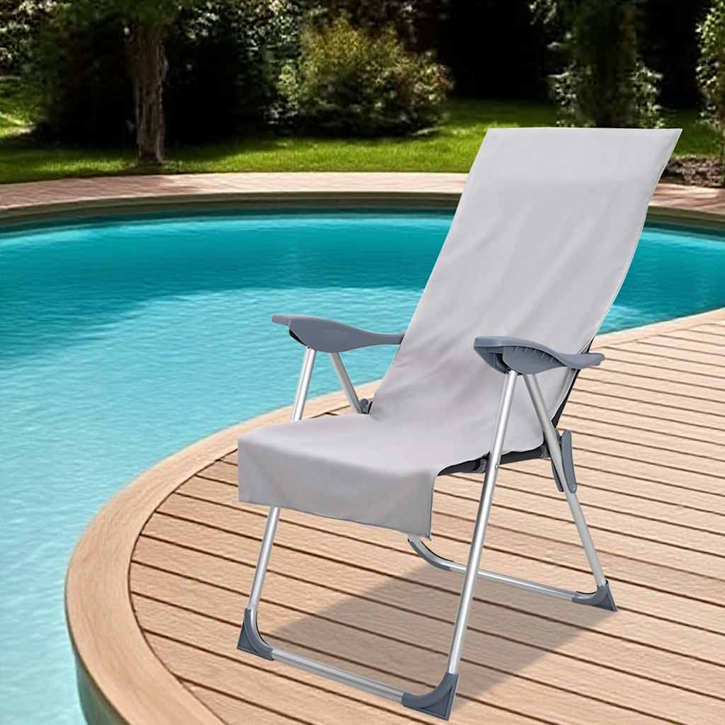 vidaXL Serviettes de chaise d'extérieur 2 pcs Gris 130 x 60 cm