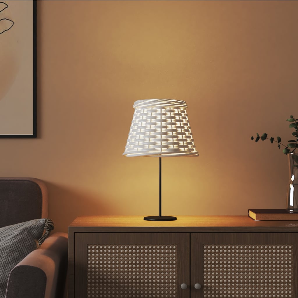 vidaXL Abat-jour blanc Ø15x12 cm osier - Image 3