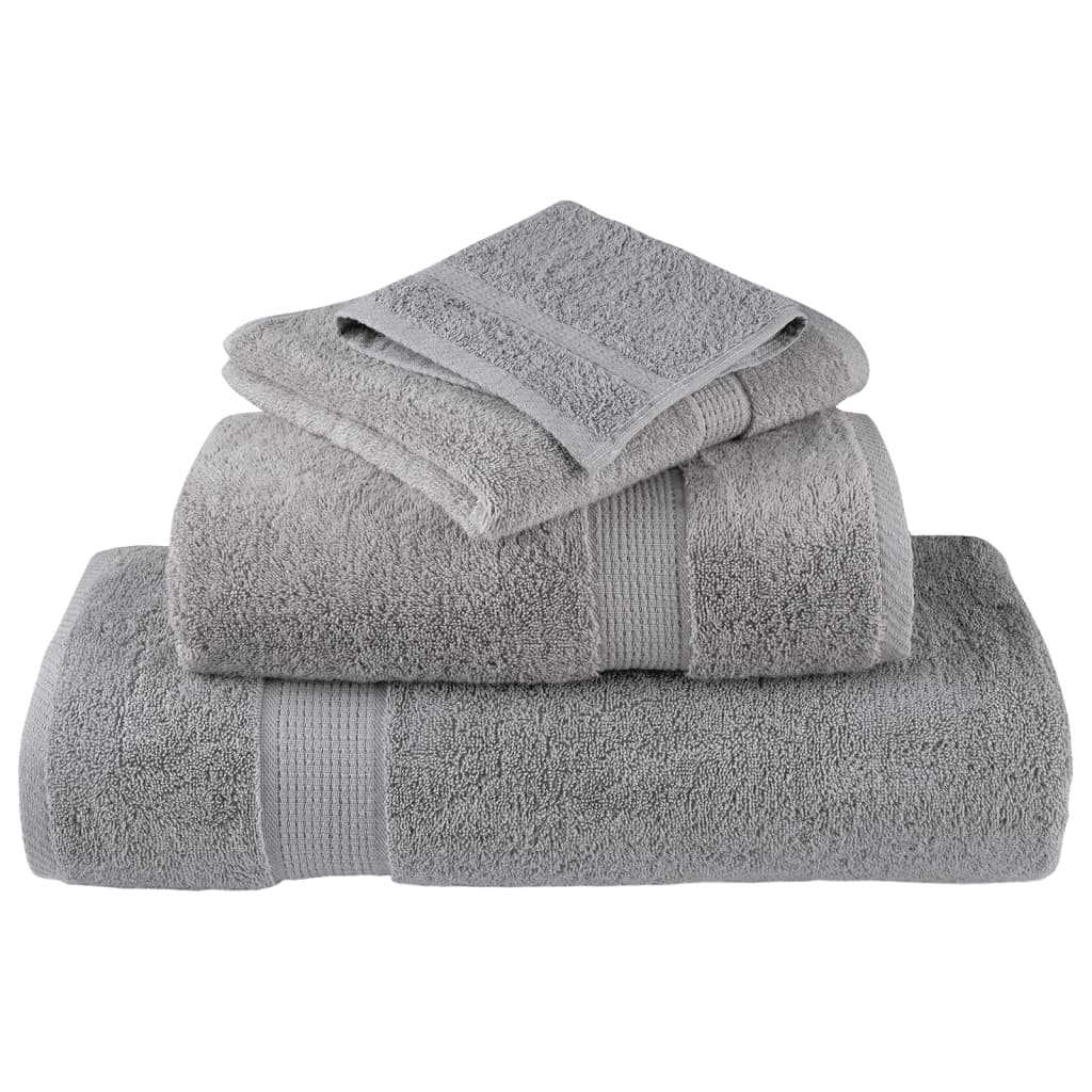 vidaXL Serviettes de douche de qualité supérieure SOLUND 2 pcs gris - Image 4