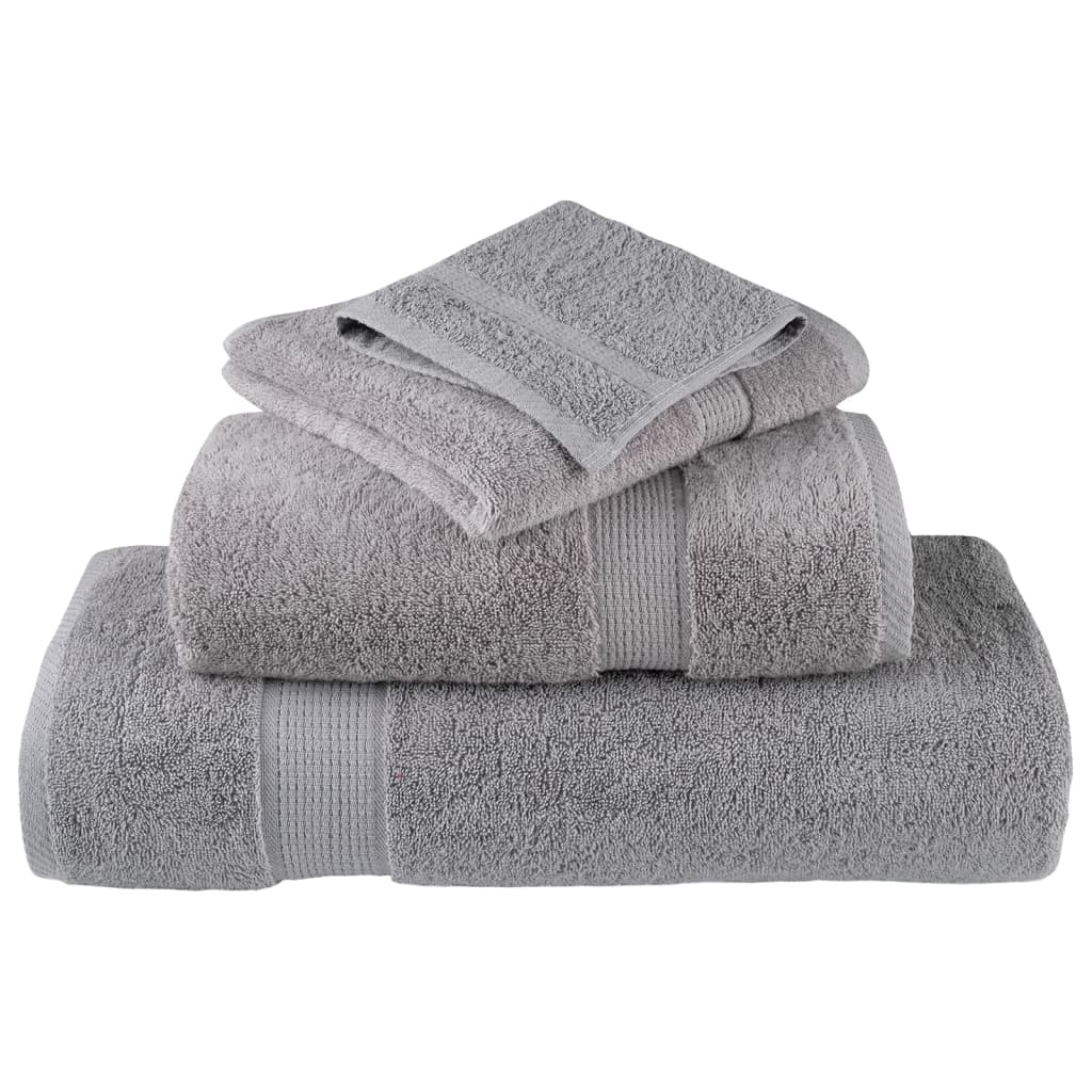 vidaXL Serviettes de douche de qualité supérieure SOLUND 4 pcs gris - Image 4