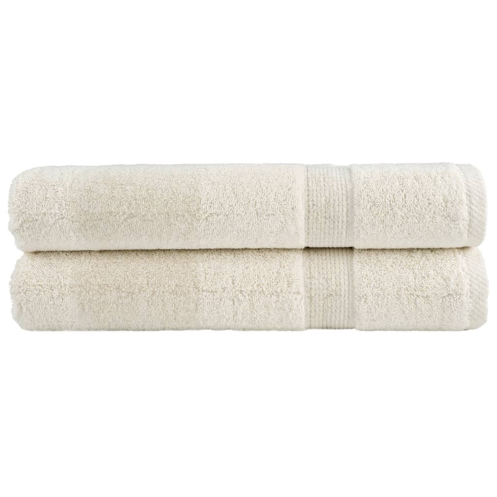 vidaXL Serviettes de qualité supérieure SOLUND 2 pcs crème 600 g/m²