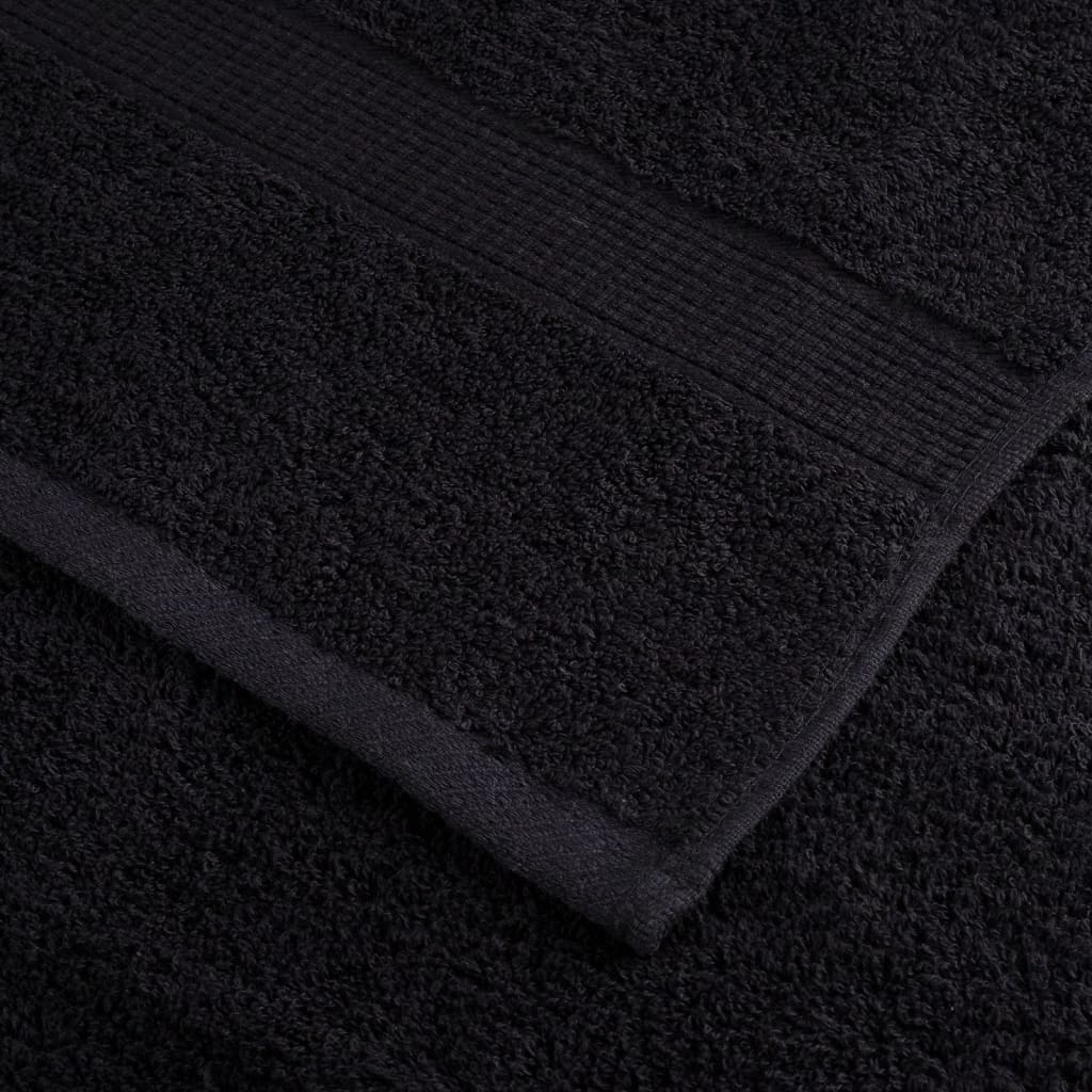 vidaXL Serviettes d'invité de qualité supérieure SOLUND 10 pcs noir - Image 6